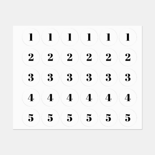 Monogram initiaal/zwart-wit getal aanpassen labels (Vel)