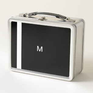 Monogram Initiaal Zwart Wit Minimalistisch Retro B