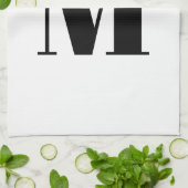 Monogram initiaal zwart-wit modern theedoek (Gevouwen)