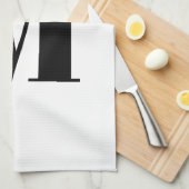 Monogram initiaal zwart-wit modern theedoek (Quarter Fold)