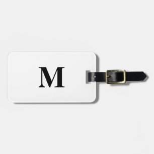 Monogram Initiaal zwart Witte Aangepaste Naam Cade Bagagelabel