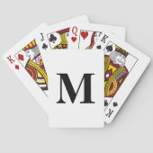 Monogram Initiaal zwart Witte Aangepaste Naam Cade Pokerkaarten (Achterkant)