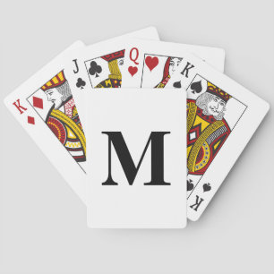 Monogram Initiaal zwart Witte Aangepaste Naam Cade Pokerkaarten