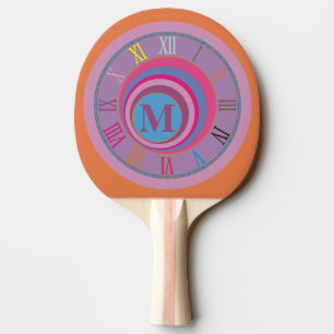 Monogram initiaal zwenkwiel tafeltennisbatje