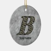 Monogram Initial B Hydrangea Flowers Personalized Keramisch Ornament (Rechts)