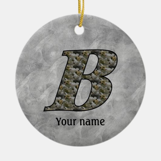 Monogram Initial B Hydrangea Flowers Personalized Keramisch Ornament (Voorkant)