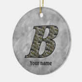 Monogram Initial B Hydrangea Flowers Personalized Keramisch Ornament (Links)