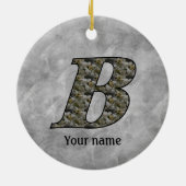 Monogram Initial B Hydrangea Flowers Personalized Keramisch Ornament (Achterkant)
