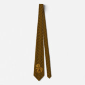 Monogram Initial D Gold Peony Floral Stropdas (Voorkant)