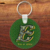 Monogram Initial E Daisies Art Personalized Sleutelhanger (Achterkant)