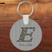 Monogram Initial E Hydrangea Flowers Personalized Sleutelhanger (Achterkant)