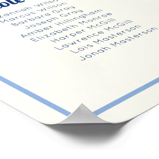 Monogram Initial Ecru Wedding Seating chart poster (Hoek)