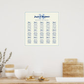 Monogram Initial Ecru Wedding Seating chart poster (Keuken)