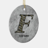 Monogram Initial F Hydrangea Flowers Personalized Keramisch Ornament (Rechts)