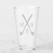 Monogram Initial Golf Club Elegant Template Beer Glas (Achterkant)