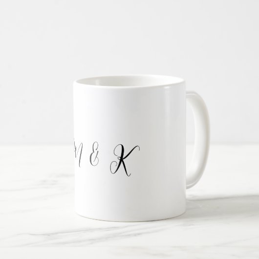 Monogram Initial Letters Wedding Gift Party Favor Koffiemok (Voorkant rechts)