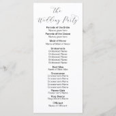 Monogram Initial Minimal Wedding Program Programmakaart (Achterkant)