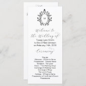 Monogram Initial Minimal Wedding Program Programmakaart (Voorkant / Achterkant)