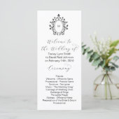 Monogram Initial Minimal Wedding Program Programmakaart (Staand voorkant)