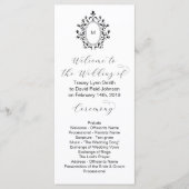 Monogram Initial Minimal Wedding Program Programmakaart (Voorkant)