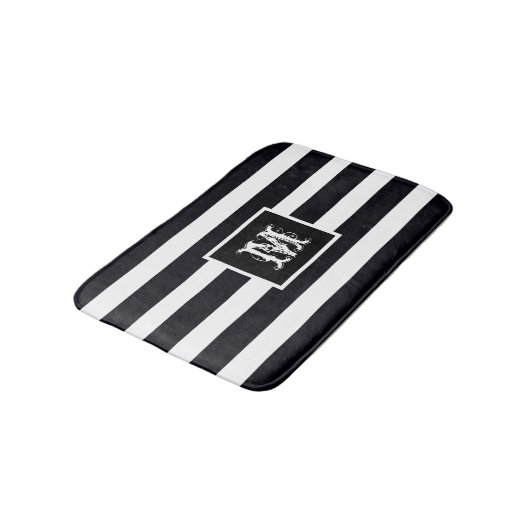 Monogram Initial Modern Classic Black And White Badmat (Gekanteld)