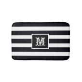 Monogram Initial Modern Classic Black And White Badmat (Voorkant)