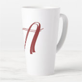 Monogram Initial Name Minimal Script Wedding Gift Latte Mok (Rechterhoek)