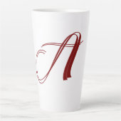 Monogram Initial Name Minimal Script Wedding Gift Latte Mok (Voorkant)