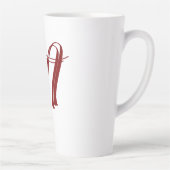 Monogram Initial Name Minimal Script Wedding Gift Latte Mok (Rechts)
