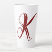 Monogram Initial Name Script Minimal Wedding Gift Latte Mok (Voorkant)