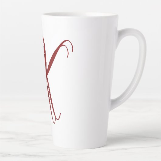 Monogram Initial Name Script Minimal Wedding Gift Latte Mok (Rechts)