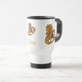Monogram Initial O Gold Peony Personalized Reisbeker (Voorkant rechts)