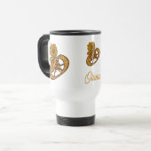 Monogram Initial O Gold Peony Personalized Reisbeker (Voorkant links)