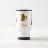 Monogram Initial O Gold Peony Personalized Reisbeker (Center)