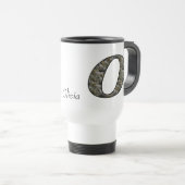 Monogram Initial O Hydrangea Flower Personalized Reisbeker (Voorkant rechts)