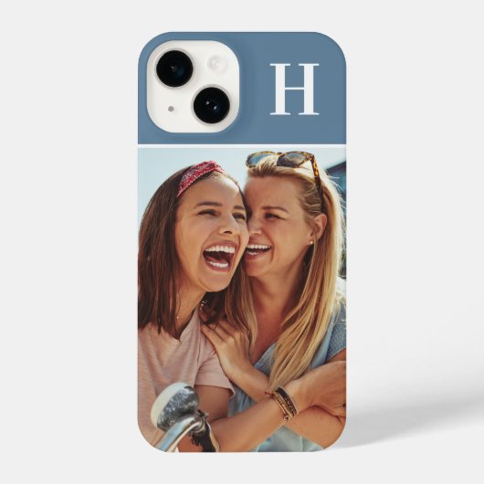 Monogram Initial Photograph Modern iPhone Hoesje (Achterkant)