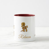 Monogram Initial R Elegant Gold Peony Personalized Mok (Midden)