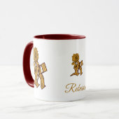 Monogram Initial R Elegant Gold Peony Personalized Mok (Voorkant links)