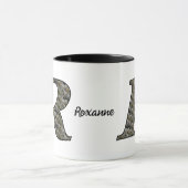 Monogram Initial R Hydrangea Flowers Personalized Mok (Midden)