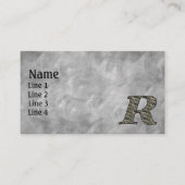 Monogram Initial R Hydrangea Flowers Visitekaartje (Voorkant)