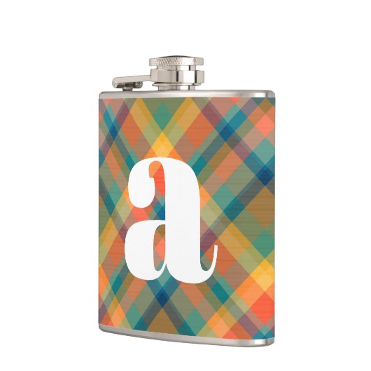 Monogram Initial Rustic Wedding Tartan Plaid Heupfles (Links)