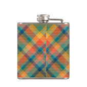 Monogram Initial Rustic Wedding Tartan Plaid Heupfles (Achterkant)