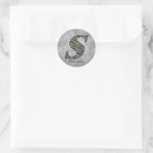 Monogram Initial S Hydrangea Flowers Personalized Ronde Sticker (Tas)
