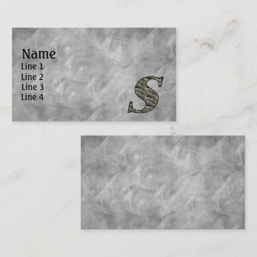 Monogram Initial S Hydrangea Flowers Visitekaartje (Voorkant / Achterkant)