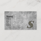 Monogram Initial S Hydrangea Flowers Visitekaartje (Voorkant)