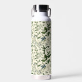 Monogram Initial Sage Green Botanical Florals Gift Waterfles (Voorkant)