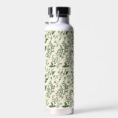 Monogram Initial Sage Green Botanical Florals Gift Waterfles (Rechts)