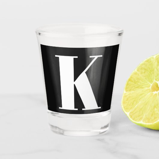 Monogram Initial Wedding Bridal Shower Gift Favor Shot Glas (Voorkant)