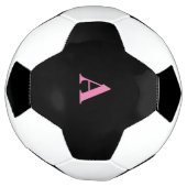 Monogram Initialen Aangepaste naam Roze Zwart Tren Voetbal (Gedraaid)