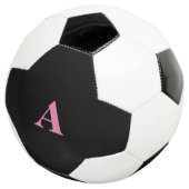 Monogram Initialen Aangepaste naam Roze Zwart Tren Voetbal (Drie kwart)